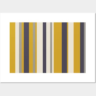 Soft stripes in cream, yellow, and grey Posters and Art